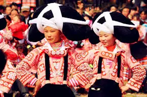 Long Horn Miao People at the Tiaohua Festival