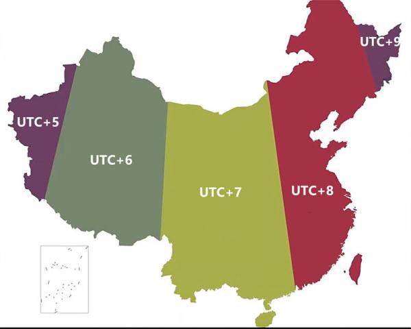 China time zones map