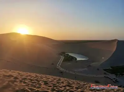 Crescent Lake and the Singing Sand Dunes in Dunhuang: Dancing with the Sand