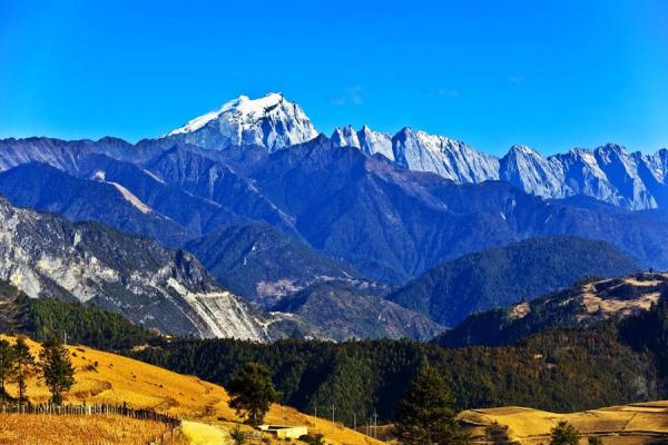 the panoramic view of Jade Dragon Snow Mountain