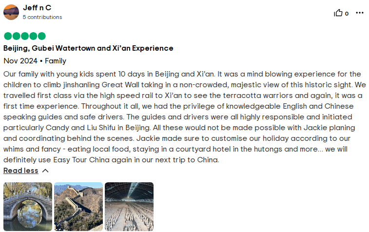 china family tour review