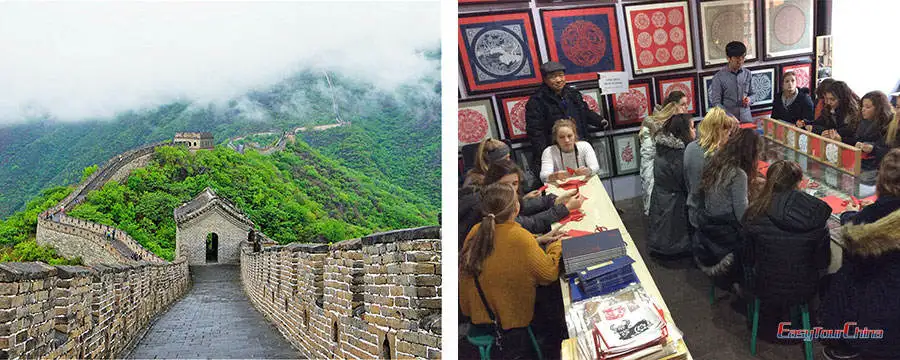 Visit Great Wall and make paper cutting in Beijing