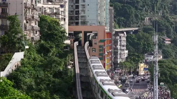 Take photos of Liziba Station Chongqing