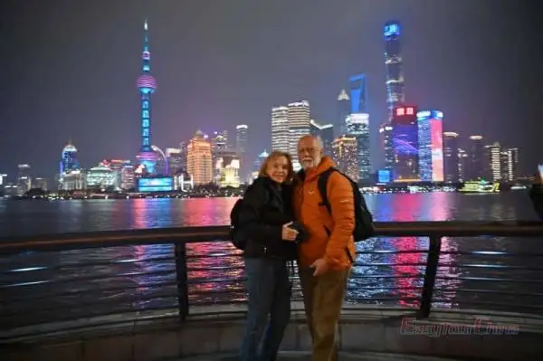 Senior couple touring Shanghai