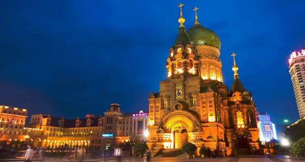Harbin Inside Saint Sophia Cathedral at night