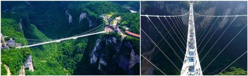 Top glass bridge in China