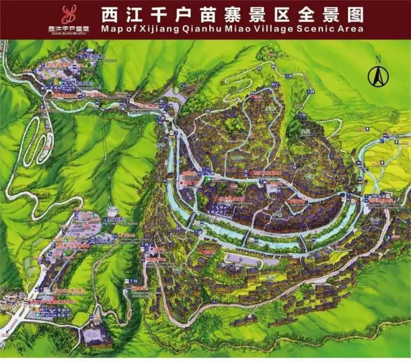 Map of Xijiang Miao Village 